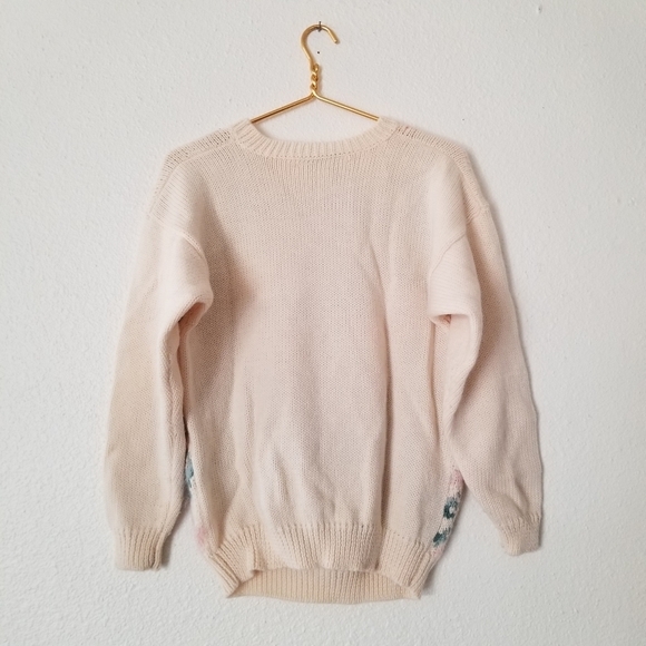 Michelle Stuart Vintage 90s Cottagecore Mohair Wool Knit Pullover Sweater M - Picture 9 of 9